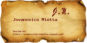 Jovanovics Mietta névjegykártya